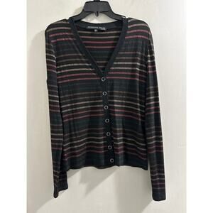 veronica beard stripe sweater cardigan size Medium